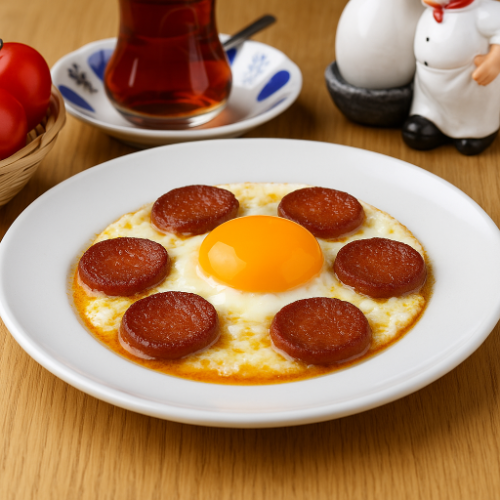 Turkish Spicy Sausage Omelette