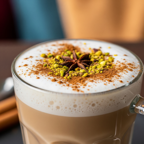 Vegan Chai Tea Latte With Pistachio