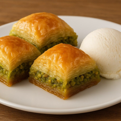 Baklava with Ice Cream